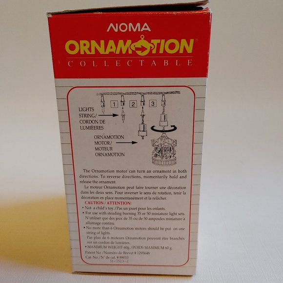 NOMA Ornamotion Carousel Horses Box Motor Ornament - Picture 3 of 9